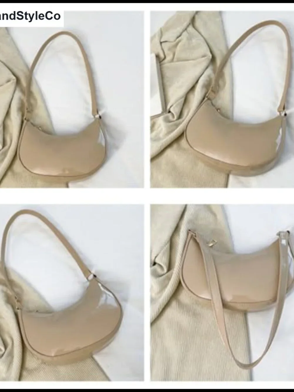 Vegan Patent Leather Hobo Clutch Mini Shoulder Bag